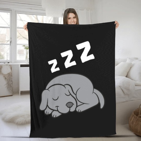 Weimaraner Dog Sleeping Pajama Sleeping Fleece Blankets