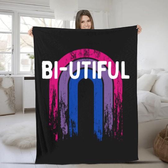 Bi-Utiful Bisexual Positivity Bi Pride Positive Fleece Blankets