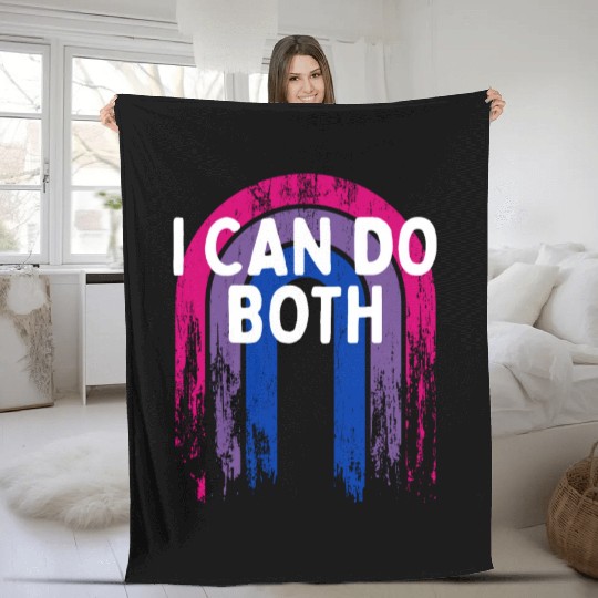 I Can Do Both Bisexual LGBTQ Bi Pride Pansexual Fleece Blankets