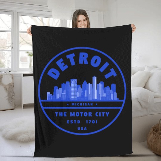 Detroit Michigan Fleece Blankets