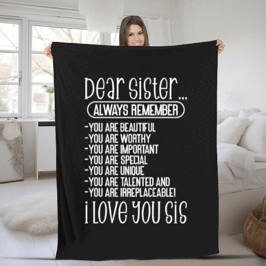 Dear Sister I Love You Sis Fleece Blankets
