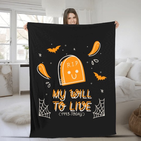 My will to live 1993 today halloween tombstone fun Fleece Blankets