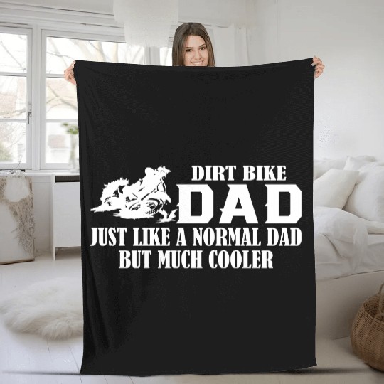 Dirt Bike Dad Fleece Blankets