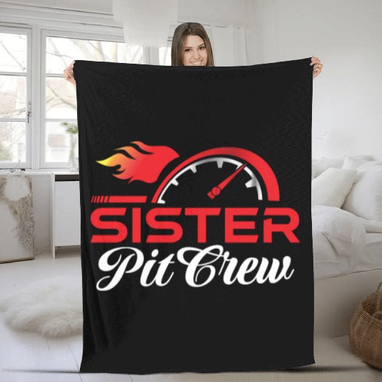 Sister Pit Crew Fleece Blankets