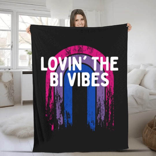 Lovin' the Bi Vibes Bisexual LGBTQ Bi Pride LGBT Fleece Blankets