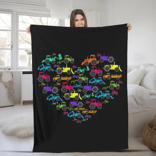 Tractors, Tractor, Tractor Lover, Farmer Fleece Blankets
