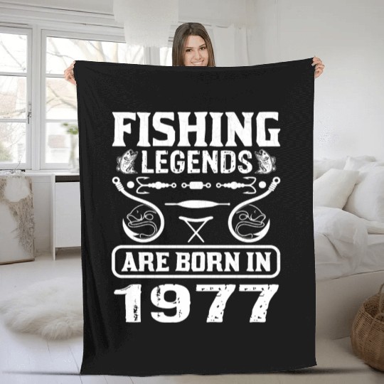 Fishing Legends Are Born In 1977 Fleece Blankets