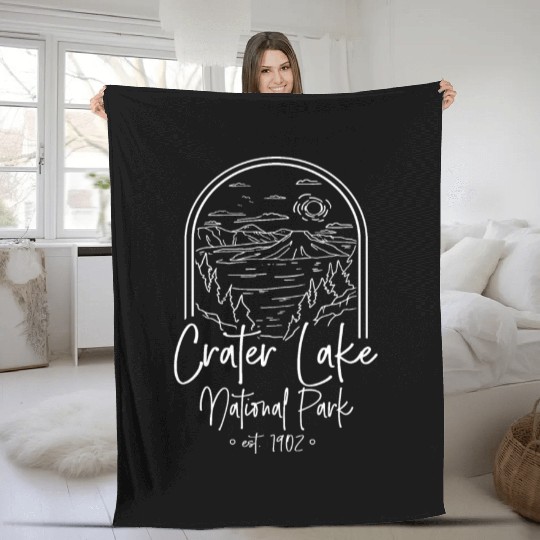 Crater Lake National Park Est. 1902 Crater Lakecas Fleece Blankets