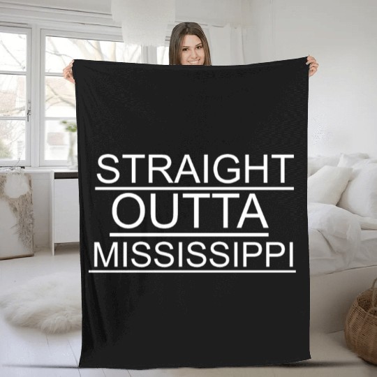 straight outta mississippi Fleece Blankets