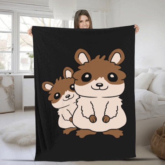 Hamster family small child Fleece Blankets
