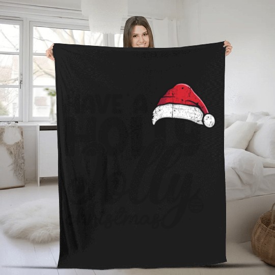 Have a holly jolly christmas Fleece Blankets