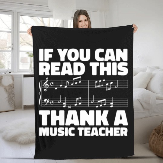 Music Teacher Notes Fleece Blankets