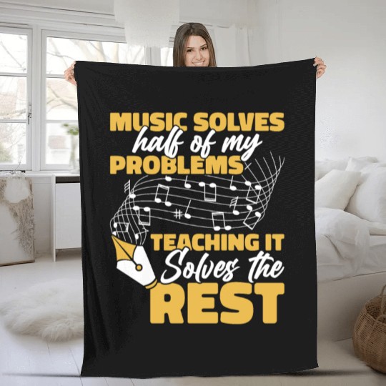 Music Teacher Notes Fleece Blankets