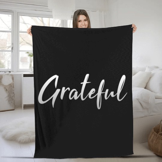 Grateful - Silver FINAL 1 Fleece Blankets