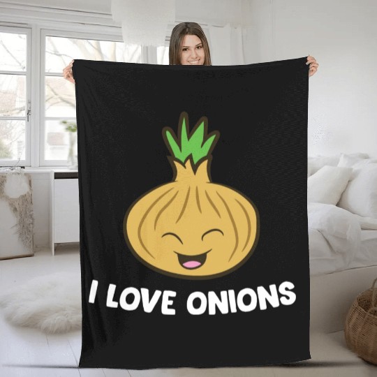 Onion - I love onions Fleece Blankets