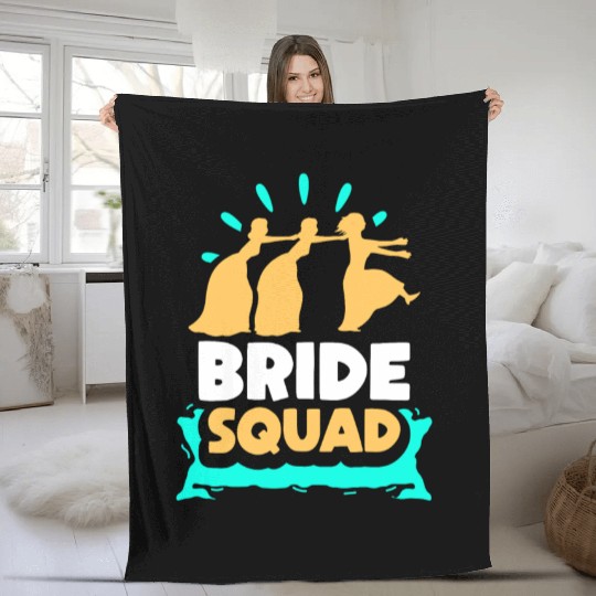 Bride Squad Wedding Bachelorette Party Cute Fleece Blankets