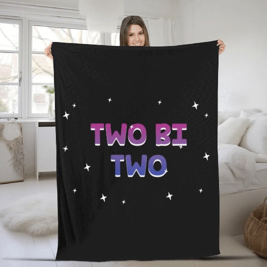 Two Bi Two Bisexual LGBTQ Bi Pride LGBT Sayings Fleece Blankets