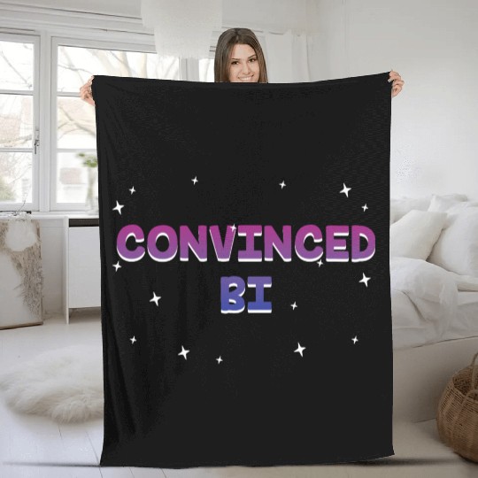 Convinced Bi Bisexual LGBTQ Bi Pride LGBT Pride Fleece Blankets
