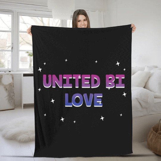 United Bi Love Bisexual LGBTQ Bi Pride LGBT Gay Fleece Blankets