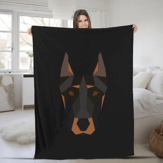Doberman geometrical Fleece Blankets