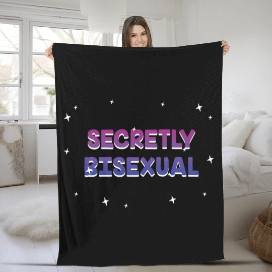 Secretly Bisexual Bi Introvert Bi Pride Fleece Blankets