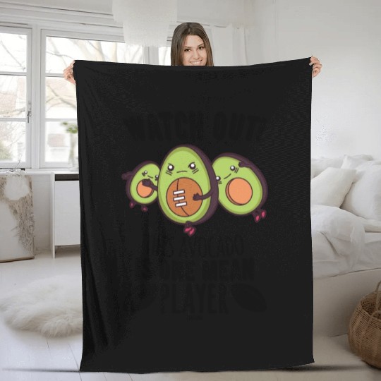 Avocado plays American Football Fleece Blankets