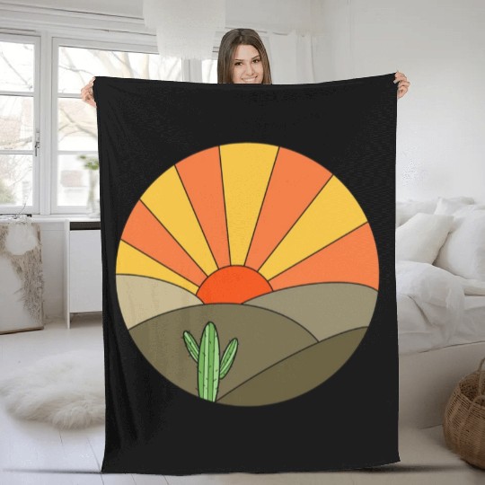 Sunrise desert Fleece Blankets
