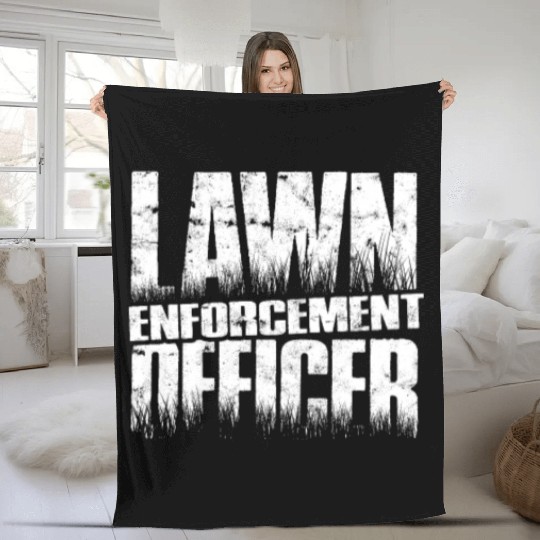 Lawn Enforcement Officer - lawn mowing Fleece Blankets