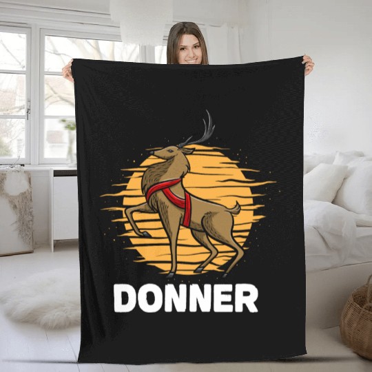 Christmas Santa's Reindeer Lazy Costume Donner Fleece Blankets