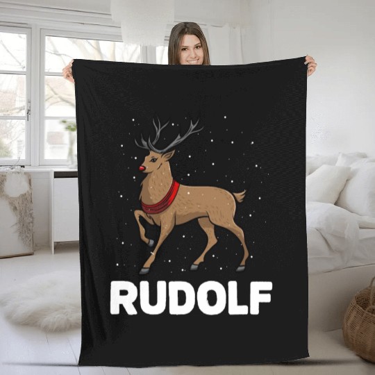 Christmas Santa's Reindeer Lazy Costume Rudolph Fleece Blankets