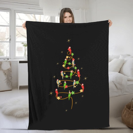 MACAWS CHRISTMAS TREE FOR MACAW AND PARROT LOVERS Fleece Blankets