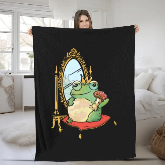 Classy Royalty Prince Toad Frog Amphibian Fleece Blankets