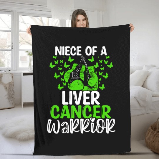 Liver Cancer Awareness Niece Aunt Uncle Fleece Blankets