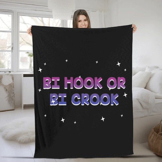 Bi Hook or Bi Crook Bisexual LGBTQ Bi Pride LGBT Fleece Blankets