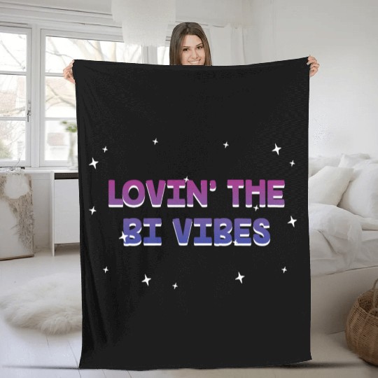 Lovin' the Bi Vibes Bisexual LGBTQ Bi Pride LGBT Fleece Blankets