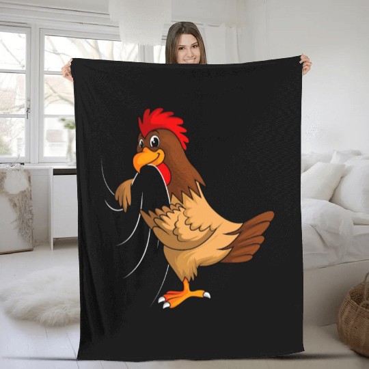 chickens farmer chicken kids boys Fleece Blankets