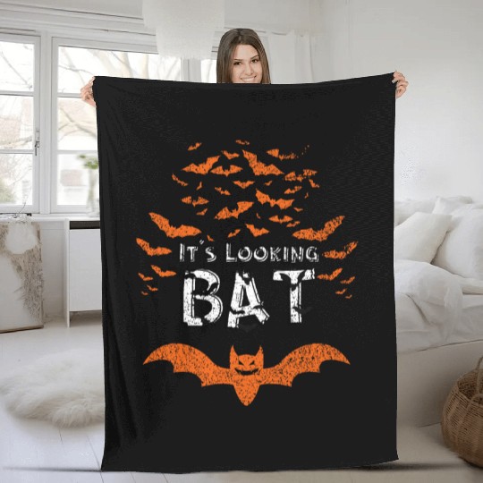 It's Looking Bat, Bat Swarm Halloween Pun Fleece Blankets