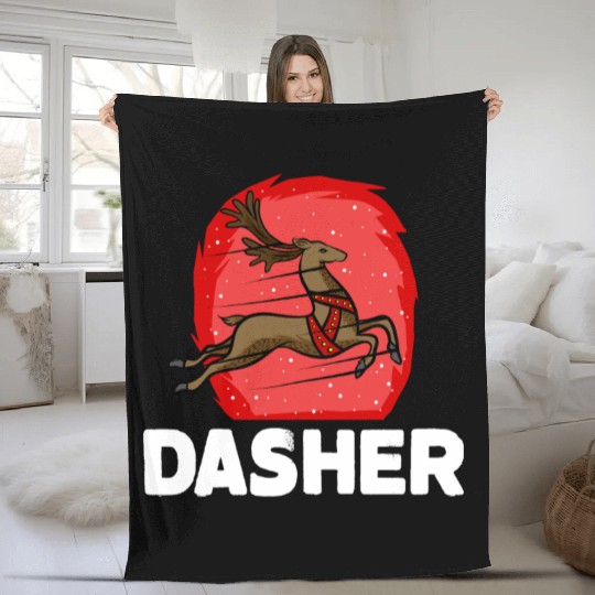 Christmas Santa's Reindeer Lazy Costume Dasher Fleece Blankets