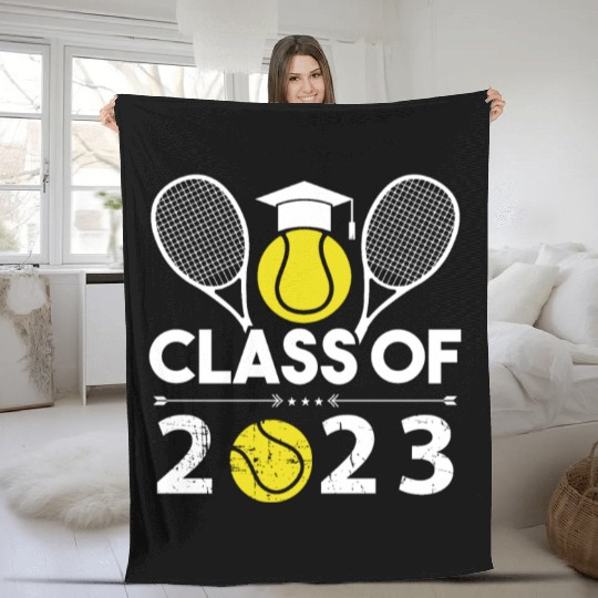 Graduation Class of 2023 Tennis Senior year T-Shir Fleece Blankets
