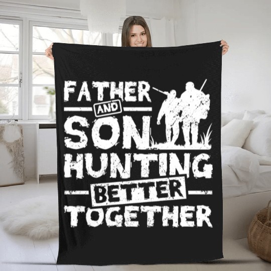 Father And son Hunting Better Together Fleece Blankets