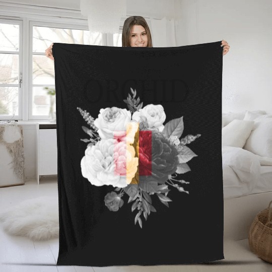 Orchid Flowers Fleece Blankets
