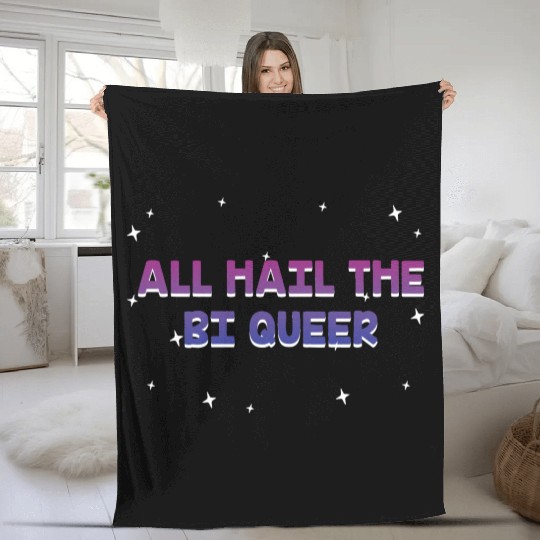 All Hail the Bi Queer Bisexual LGBTQ Bi Pride Fleece Blankets