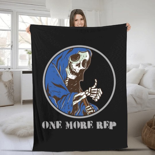 Grim Reaper Weightlifting Gym Workout Humor Fleece Blankets