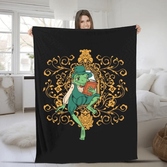 Classy Royalty Prince Toad Frog Amphibian Fleece Blankets