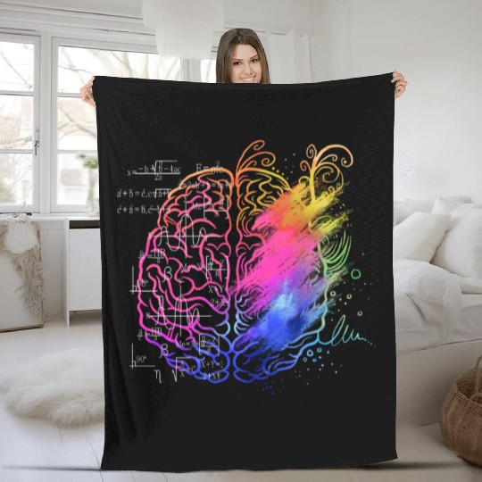 Art Teacher Brain, Math Teacher Fleece Blankets