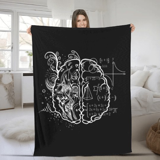 Art Teacher Brain, Math Teacher Fleece Blankets