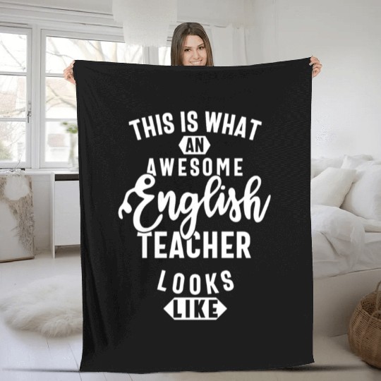 english teacher, cute english teacher Fleece Blankets