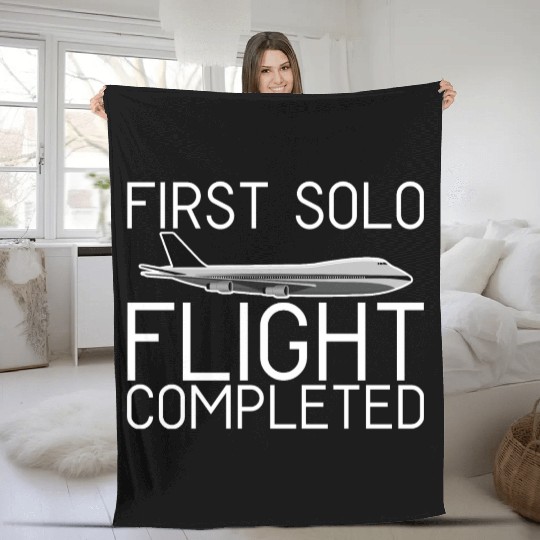 First Solo Flight Completed 4 Fleece Blankets