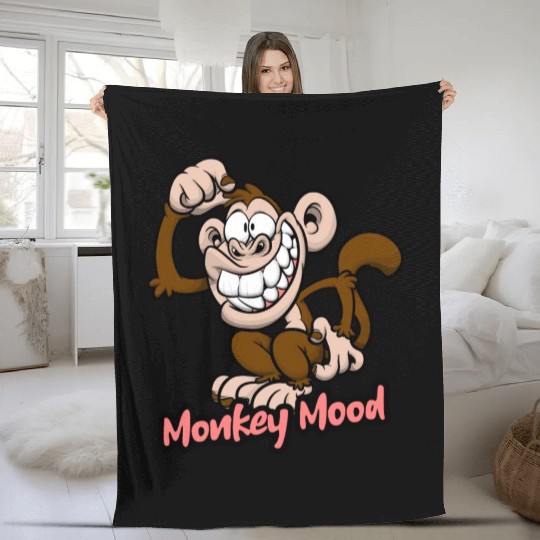 Monkey Mood Fleece Blankets