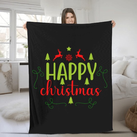 happy christmas-Fleece Blankets
